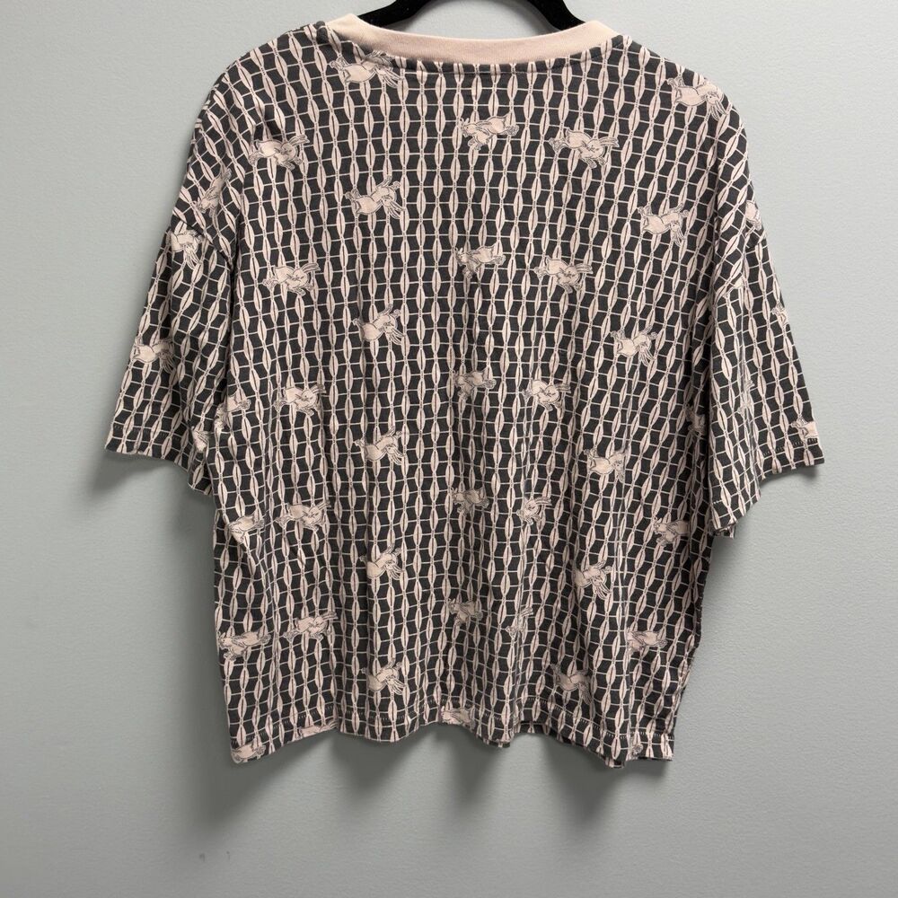 Bunny Rabbit Cropped Crew Neck T Shirt UNIQLO Medium Museum of Fine Arts Boston - Picture 5 of 8